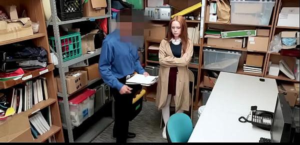  Redhead Teen Got Caught Shoplifting and Fucked